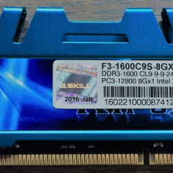 GSKILL F3-1600C9S-8GXM DDR3-1600 CL9 1.50V PC3 12800 8Gx1 