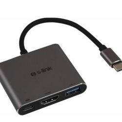 S-LINK TYPE-C TO 1PORT USB3.0 AND HDMI 4K ADAPTER WHIT CHARGING PORT CEVIRICI ADAPTER SW-U515